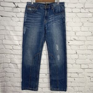 Verri Jeans Mens Size 35x32 Distressed Cotton Indigo Sportive Designer Straight‎